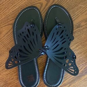 Butterfly flip flops size nine